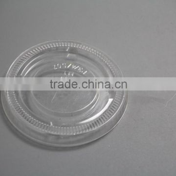 Disposable cold drink cup clear plastic flat lids hot sale