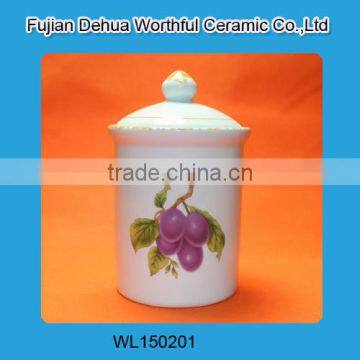 New Simple Style Ceramic Container With Lid for Food Storage photo-3