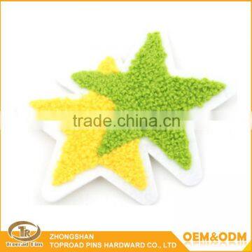 Custom soft chenille patch towel embroidery badge patch with personalized star design