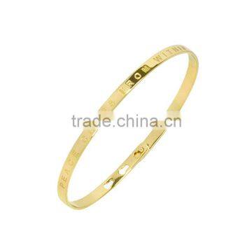 Memories Bangles With Customize Design Word 'PEACE COME FROM WITHIN' With 4mm/7mm Width photo-3
