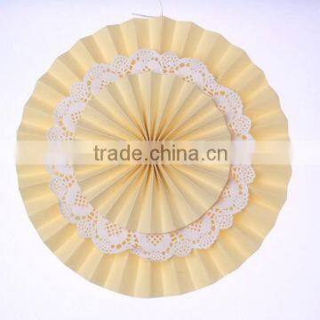 Cream Paper Fans Backdrop Hanging Paper Fans Decoration Vintage Collection HANGING FANS Wedding Decoration