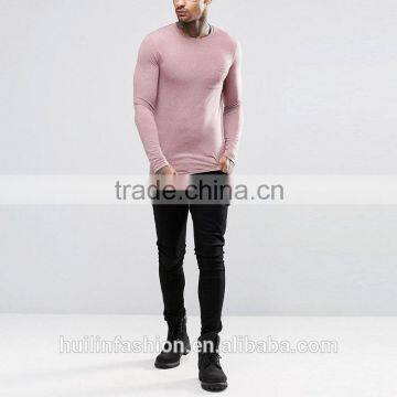 t Shirt Manufacturer Bangladesh Muscle Slim Fit Crew Neck Plain Pink Long Sleeve t Shirt photo-4