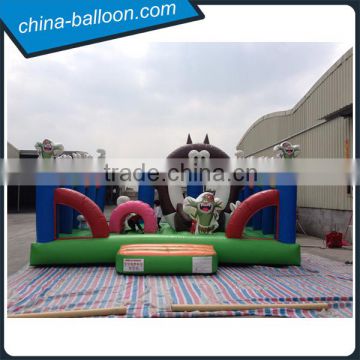 Inflatable cat bouncer / 6m cartoon cat inflatable combos for fun park