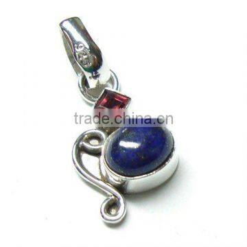 Silver Lapis Pendant, Lapis Jewelry, Fashion Jewelry