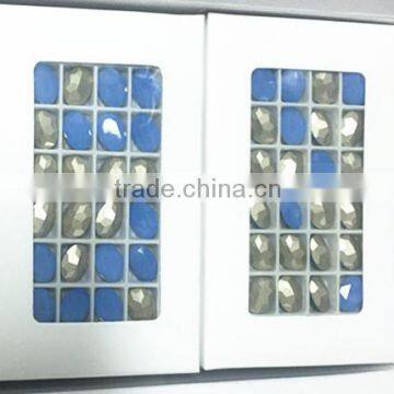 100% Good feeback blue opal oval shape13*18mm crystal oval oblate stones.Hot sale opaque stone for clothing