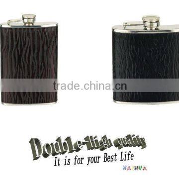 hip flask stainless steel leather