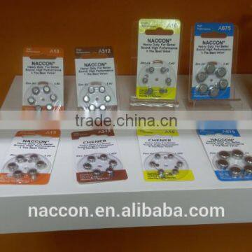 A312 zinc air hearing aid battery 1.4V button cell battery dfs