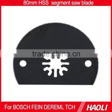 80mm(3-1/8'') HSS Half Moon Multi Tool Saw Blade for oscillating tool such as TCH ,FEIN