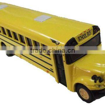diecast metallic miniature school bus model toy