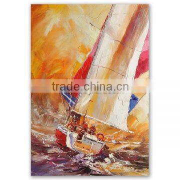 ROYIART Stock boat oil painting on canvas very good price #0041