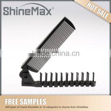 High quality fashion plain hair combs Hot sale white foldable hotel disposable comb