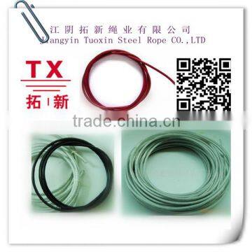 PP PVC PA PE Coated soft stee wire fishing rope with steel core