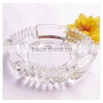 Round and Square Office Glassware Cigar Ashtray Glass Ashtray Heavy Leaves Engraved Colors photo-2