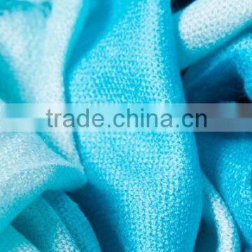 Turquoise Acrylic Gradient Rainbow Viscose Pashmina Scarf