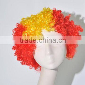 Short small curls mixed color Cosplay clown wig N359