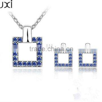 OUXI custom silver fashion jewelry sets with Austrian crystal S-2056