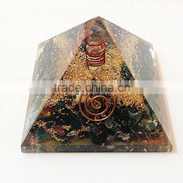 Malachite Orgone Pyramid With Crystal Point