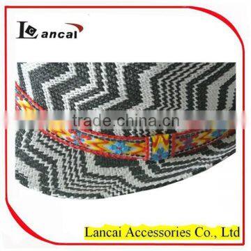 2016 Wholesale White and Black Zigzag Straw Mens' Trilby photo-2