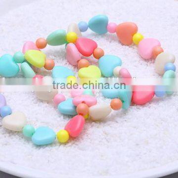 2016 Kids Sweet Necklace Set Baby Girl Jewelry Sets For Girls Heart Bracelet Beads Simple Jewelry For Girl photo-3