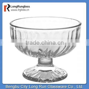 LongRun 2015 new recommend 213g eco-friendly glass material Sundae Glass Ice Cream Bowl with stem factory supply