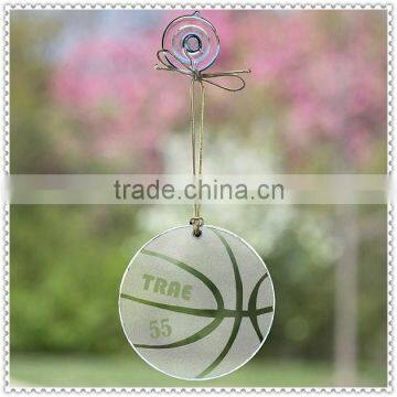 Optical Frosted Glass Basketball Ornament For Christnmas Decoration
