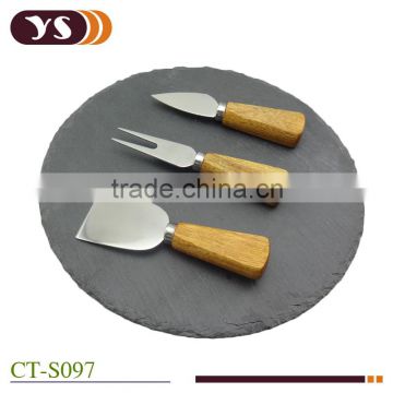 3 pcs acacia wood handle cheese set