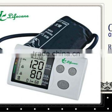 Upper arm cuff blood pressure monitor