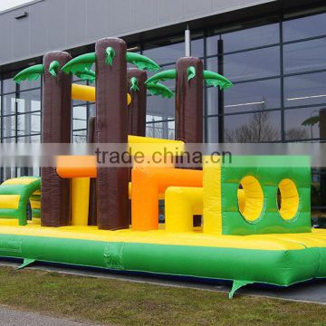 Jungle fun themed childrens obstacle course inflatable equipment outdoor obstacle course for sale