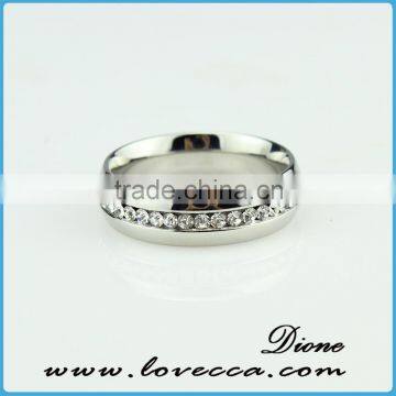 Custom stainless steel jewelry women fashion crystal wedding ring