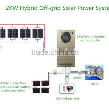 2KW Hybrid Off Grid Solar Power System (PWM Control)