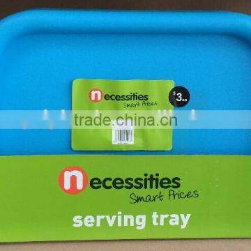 Plastic rect. PP plate Serving tray Serving platter 46.5x31cm (Blue 306C) #TG1007EG in display box packing