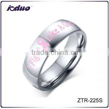 Ladies Fashion Pink "I Fight Like A Girl" Stainless Steel Ring