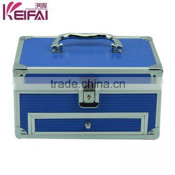 Popular Lady Aluminum Frame ABS Travel Portable Jewelry Cases With Mirror