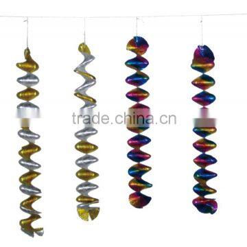 Party supplies foil spiral hanging decoration