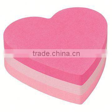 Sticky memo pad heart shaped sticky notes