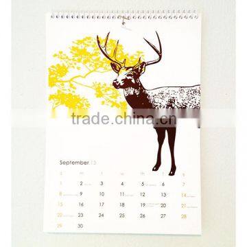 Sprial Binding Paper Wall Calendar/Wholesale Custom Calendar Printing