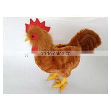 high quality factory wholesale realistic plush standing brown cock soft toy stuffed animal toy standing brown cock plush toys