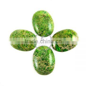 30x40mm big oval grass green imperial jasper cabochon beads,gemstone pendant cabochon stone beads set for rings,4120032