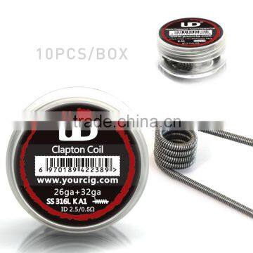 2016 UD new prebuilt wire Clapton Coil 510 e cig Goblin mini V2