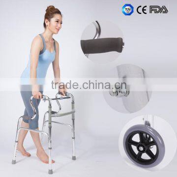 Elderly Walking Aid Support Height Adjustable Rollator Walker With Wheels in Frond photo-5