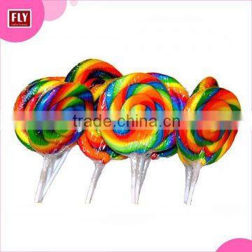 Strawberry flavou Fruit Rainbow Swirl Flat Giant Lollipop