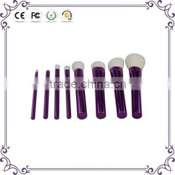 Factory hot sale 8 piece metal handle synthetic hair foundation cosmetic makeup brush kit