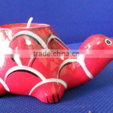 Paper Mache Mashi Candle tortoise Design X Mas Decoration Handmade Art And Craft designer Candle