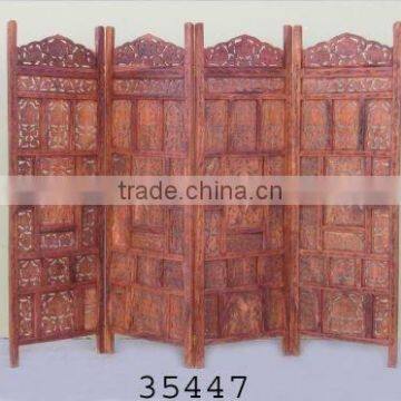 Sheesham Carved Wooden 4 Pannel Screen Dressing Room