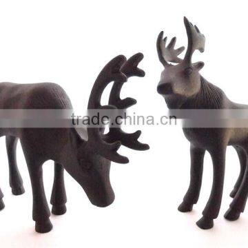 Christmas gift Reindeer set dark finish aluminum figurine