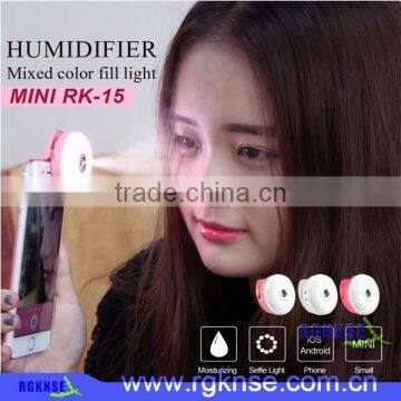 RGKNSE Factory Price Fashion mini LED Selfie Flash Ring Light Humidifie Phone Diamond Moisturizer Skin