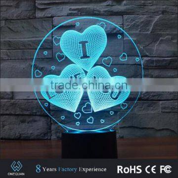 2017 Amazing Romantic Night Led Lamp Light 3d for Indian Wedding Gifts photo-4