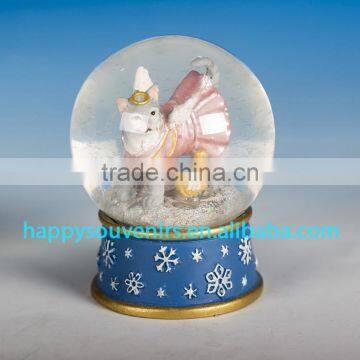 Cute Dog Animal Glass Snow Globe With Polyresin Base Gift Snow Globe Diameter 45mm photo-3