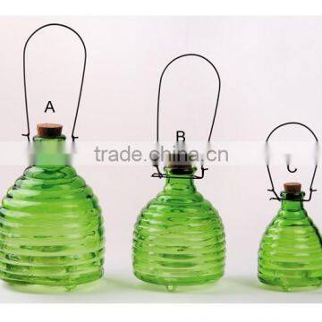 3 sizes Colored glass wasp trap hanging glass bee catcher, glass pest catcher