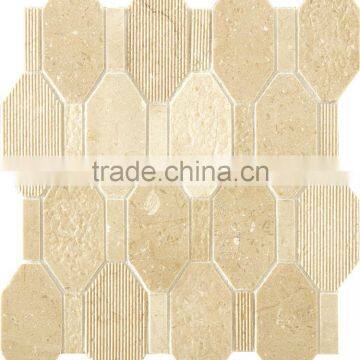 MM-CV326 Premium livingroom decoration natural stone long octagon marble mosaics